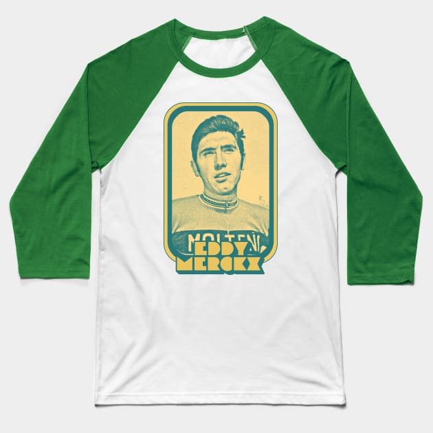 Eddy Merckx // Retro Cycling Fan Art Design Baseball T-Shirt by DankFutura